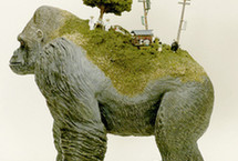 日本雕塑大师的手工雕塑：动物背上的世界