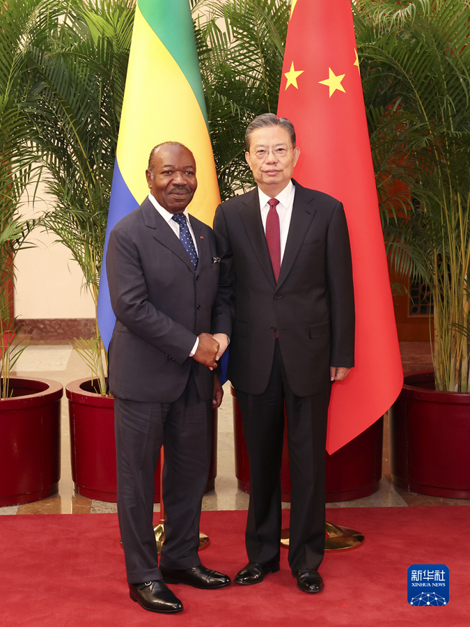 赵乐际会见加蓬总统邦戈-新华网