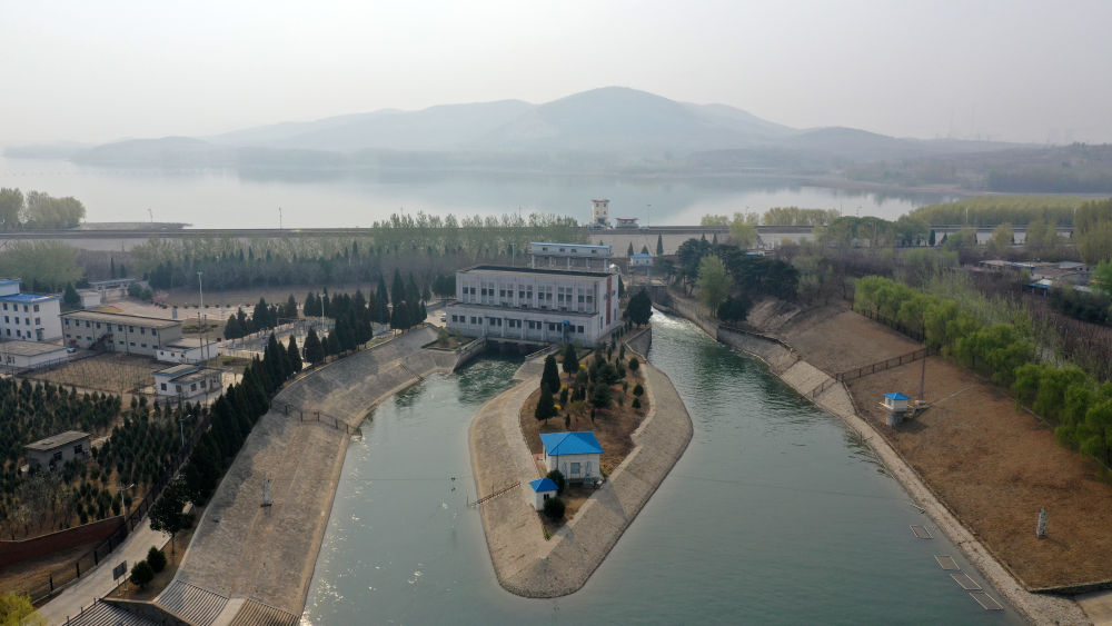 在天津市蓟州区拍摄的"引滦入津"工程重要调蓄水库于桥水库一景(2019