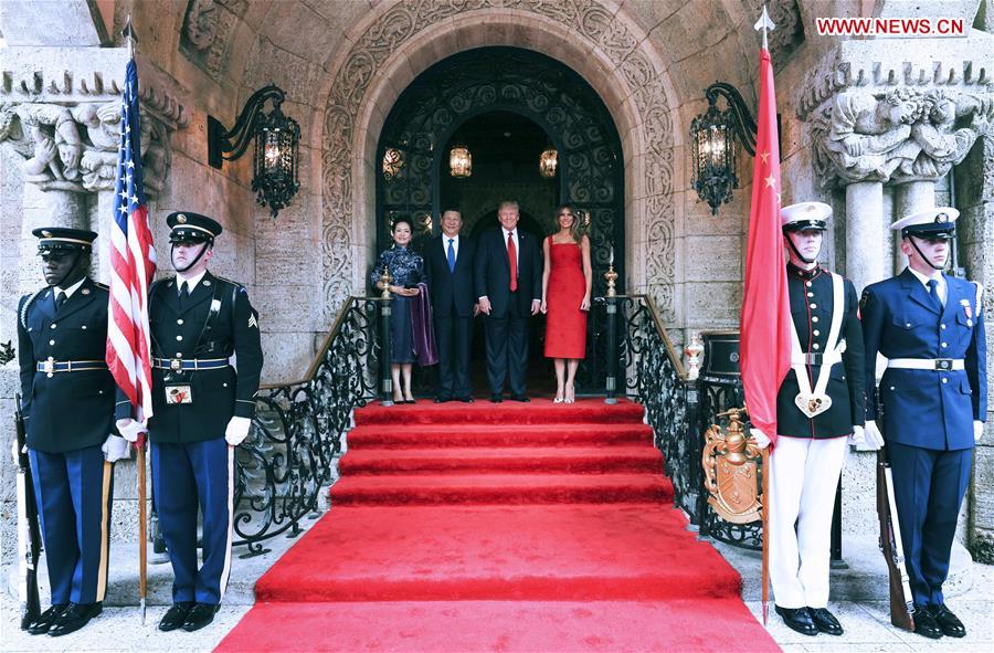 president donald trump and first lady melania trump in the mar