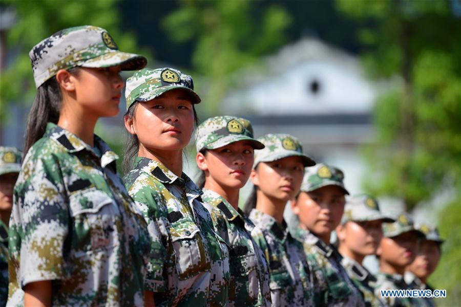 Newly-enrolled students attend military training in SW China - Xinhua ...