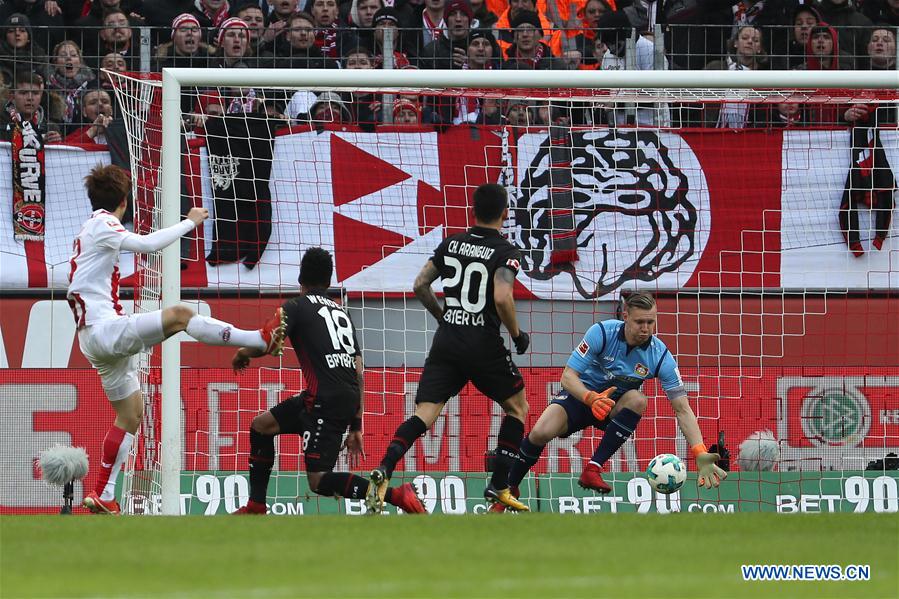 Cologne beats Leverkusen 2-0 at Bundesliga soccer match - Xinhua ...
