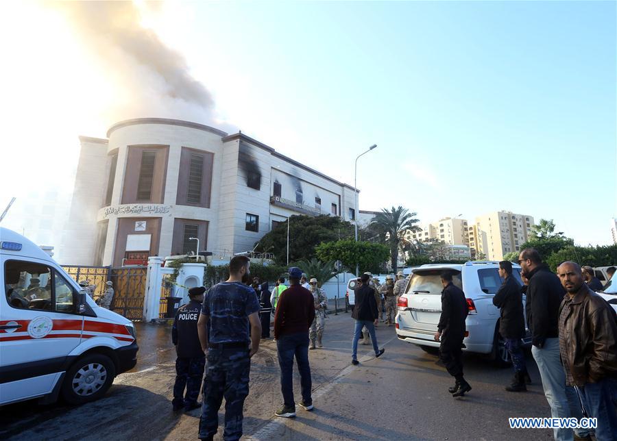 25, 2018 shows the site of a terrorist attack outside the