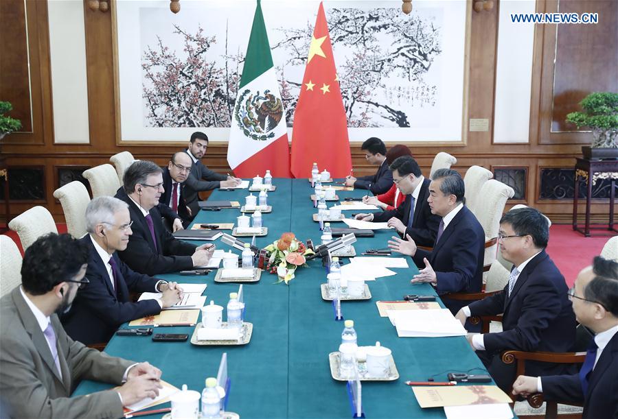 wang yi holds talks with visiting mexican fm