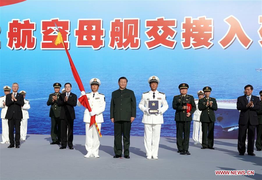 CHINA-HAINAN-XI JINPING-FIRST CHINESE-BUILT AIRCRAFT CARRIER-COMMISSIONING (CN)
