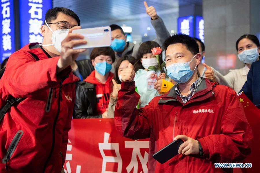 CHINA-HUNAN-CHANGSHA-MEDICAL STAFF-RETURN HOME-ARRIVAL (CN)