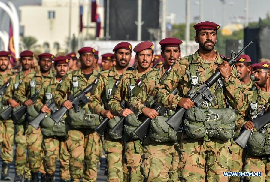 military parade rehearsal held for qatars national day