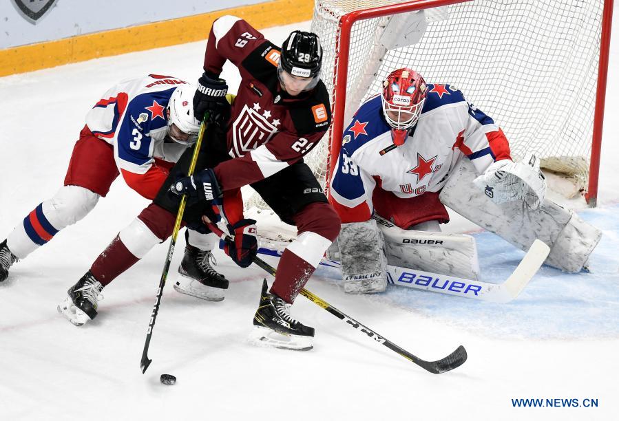 KHL ice hockey match: Dinamo Riga vs. CSKA Moscow - Xinhua | English ...