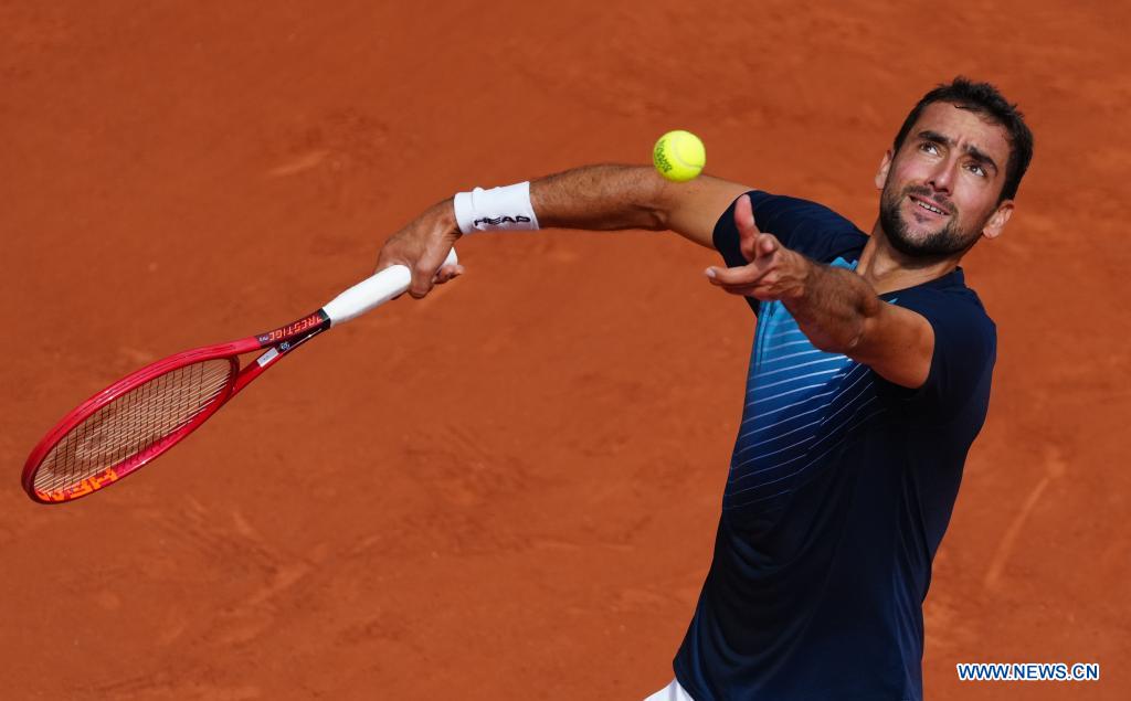 round match against roger federer of switzerland at the french