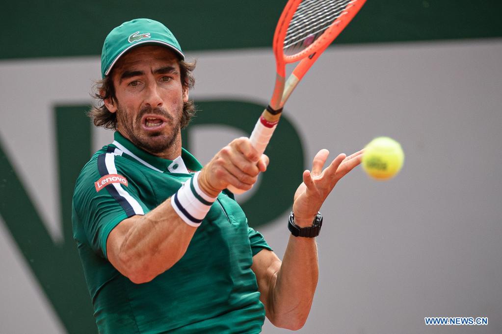 round match against novak djokovic of serbia at the french open