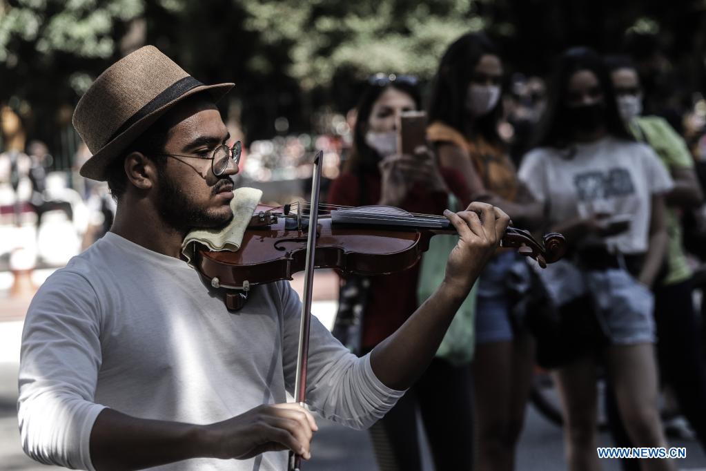pedestrian promenade on paulista avenue reopens in sao paulo