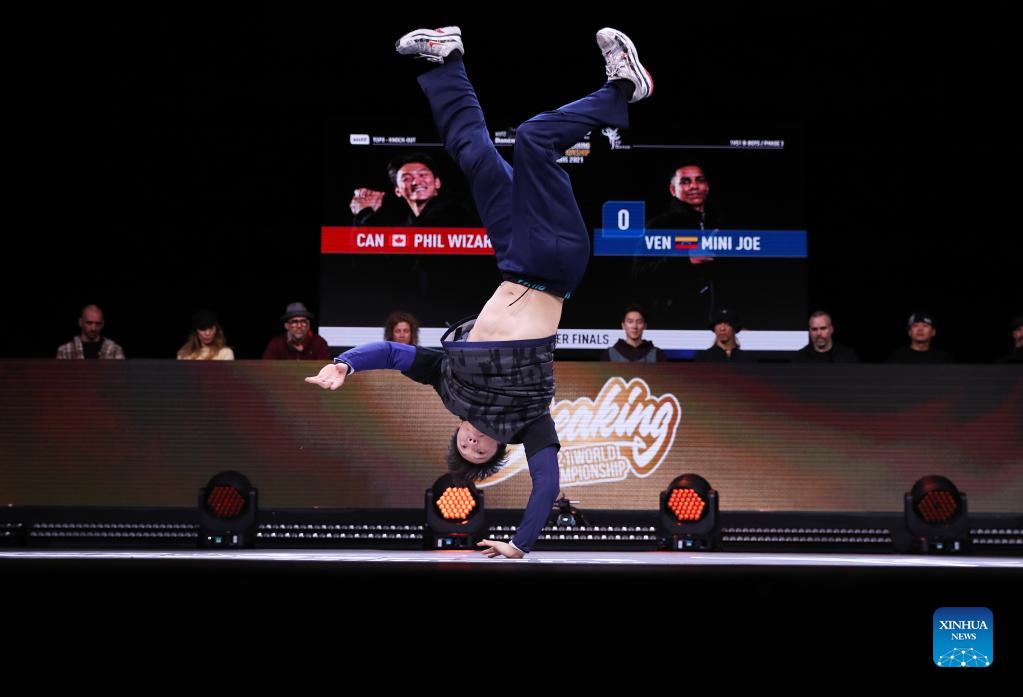 bboy phil wizard from canada competes during the 2021 world
