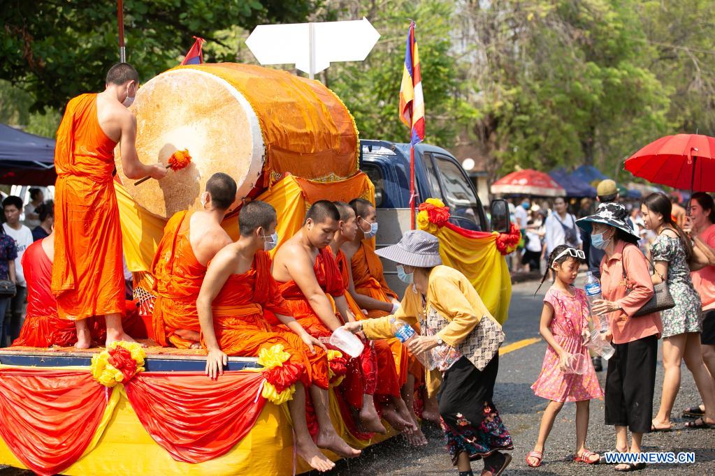 songkran festival celebrated in luang prabang, laos