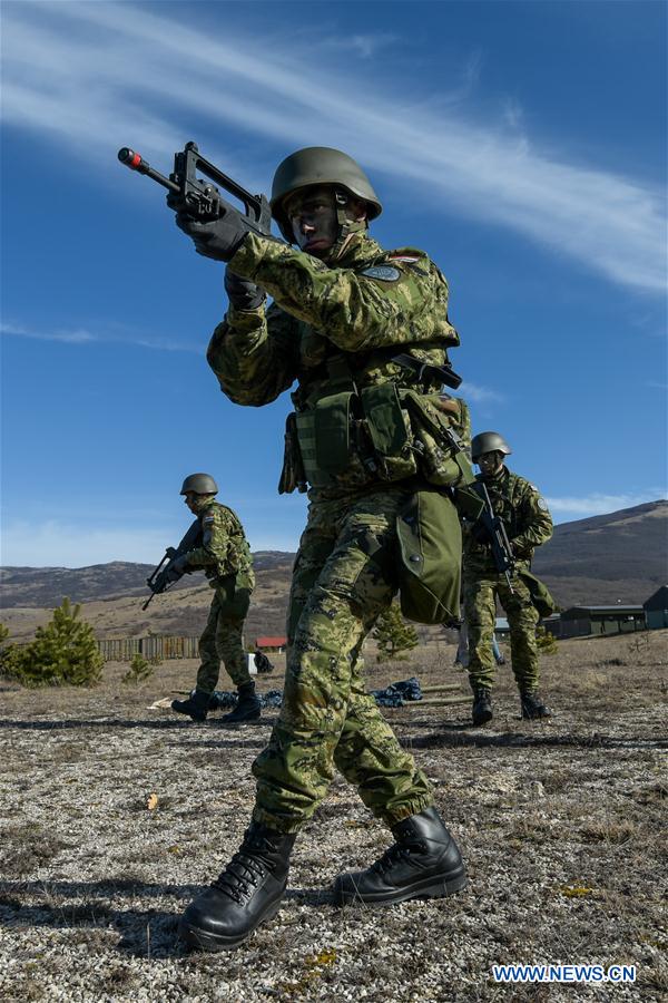 cadets of croatian army participate in training session