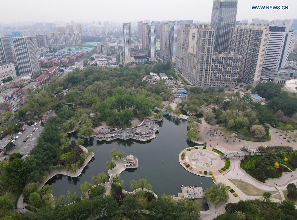 aerial view of tangshan city, cradle of chinas modern industry