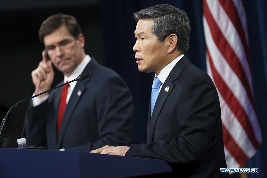 U.S.-ARLINGTON-MARK ESPER-SOUTH KOREA-DEFENSE MINISTER-MEETING