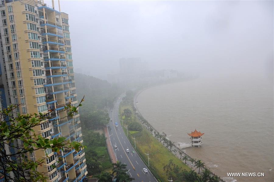 The strong typhoon packing winds up to 151.2 km per hour is moving northwest at 25 km per hour, and is expected to sweep across the cities of Shenzhen, Dongguan, Guangzhou, Foshan and Zhaoqing to Guangdong's neighboring Guangxi Zhuang Autonomous Region The strong typhoon packing winds up to 151.2 km per hour is moving northwest at 25 km per hour, and is expected to sweep across the cities of Shenzhen, Dongguan, Guangzhou, Foshan and Zhaoqing to Guangdong's neighboring Guangxi Zhuang Autonomous Region