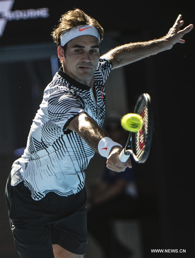 federer wins rubin 3-0 during mens singles at australian open
