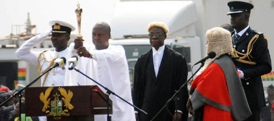 Ghanaian President John Dramani Mahama sworn in