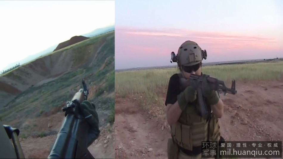 日本被俘人质在叙试射ak47画面