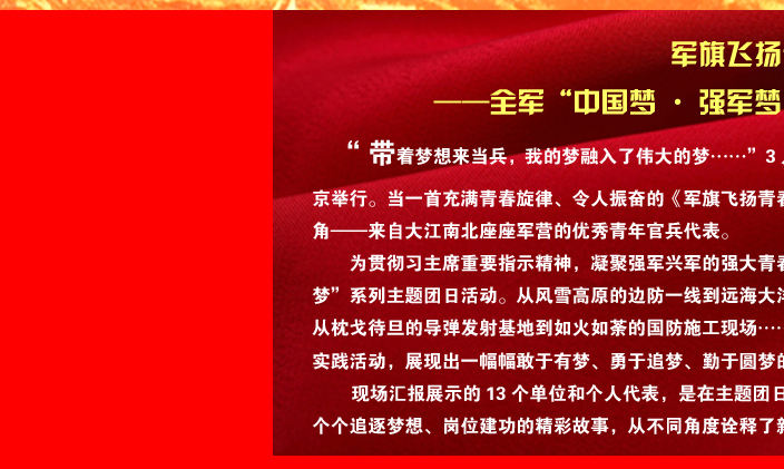 强国强军我担当 ——全军"中国梦·强军梦·我的梦"主题团日活动汇报