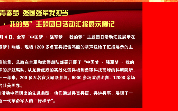 【专题】军旗飞扬青春梦 强国强军我担当 ——全军"中国梦·强军梦