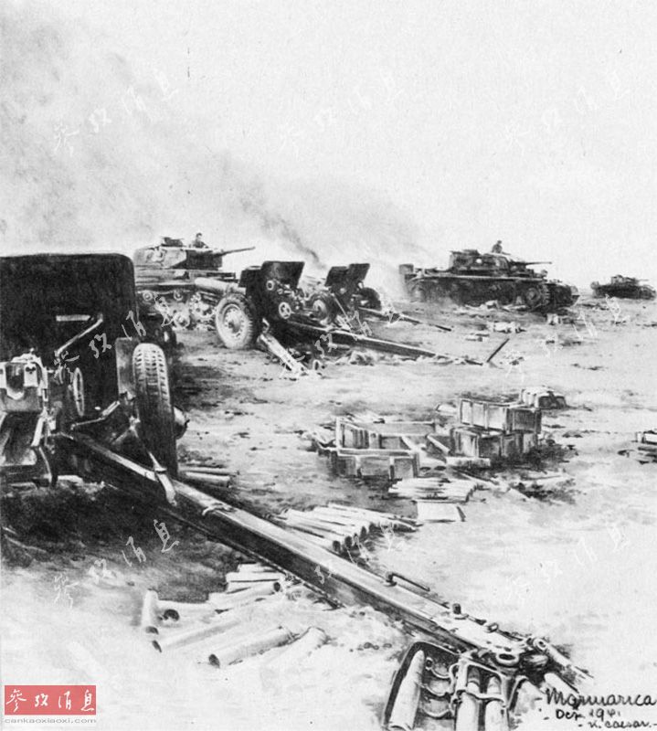 黑白较量铅笔画之隆美尔鏖战北非