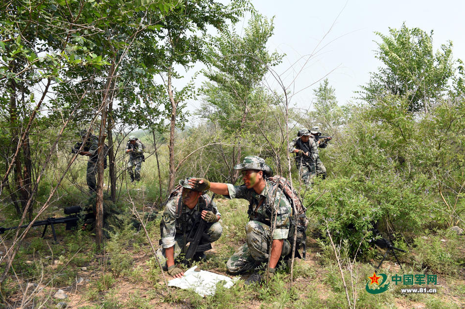 组图解放军侦察兵野外训练生吃蛇肉