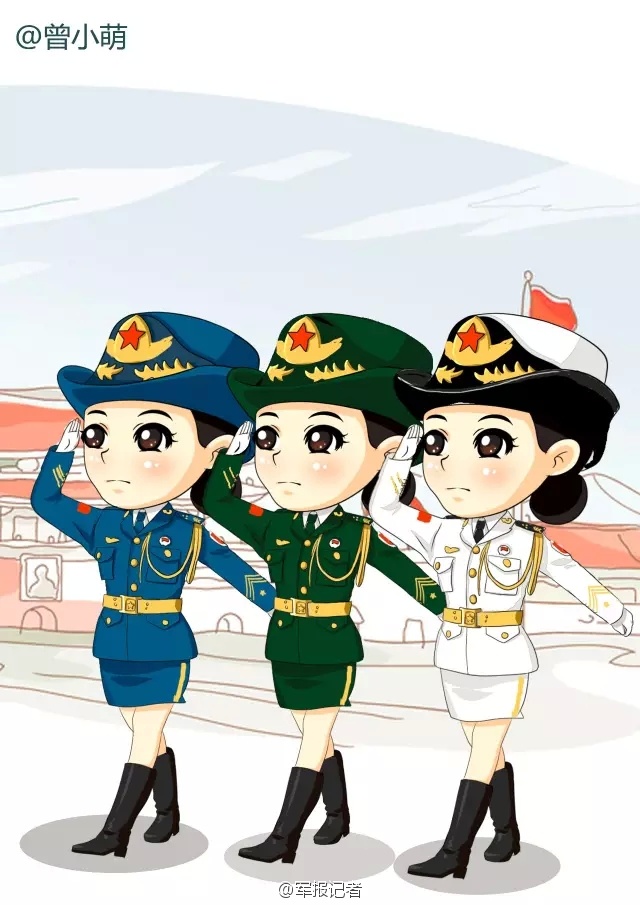 一张图带你了解三军仪仗队俏丽女兵