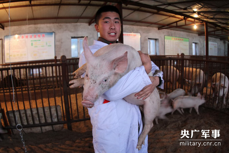 饲养员刘斌:"班长,你们放心,我一定照顾好这帮小家伙!".