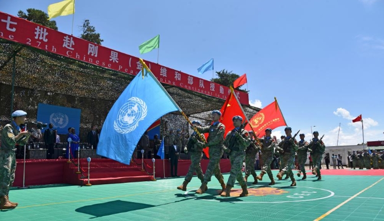 中国第27批赴刚果（金）维和部队全体官兵荣获联合国“和平勋章”