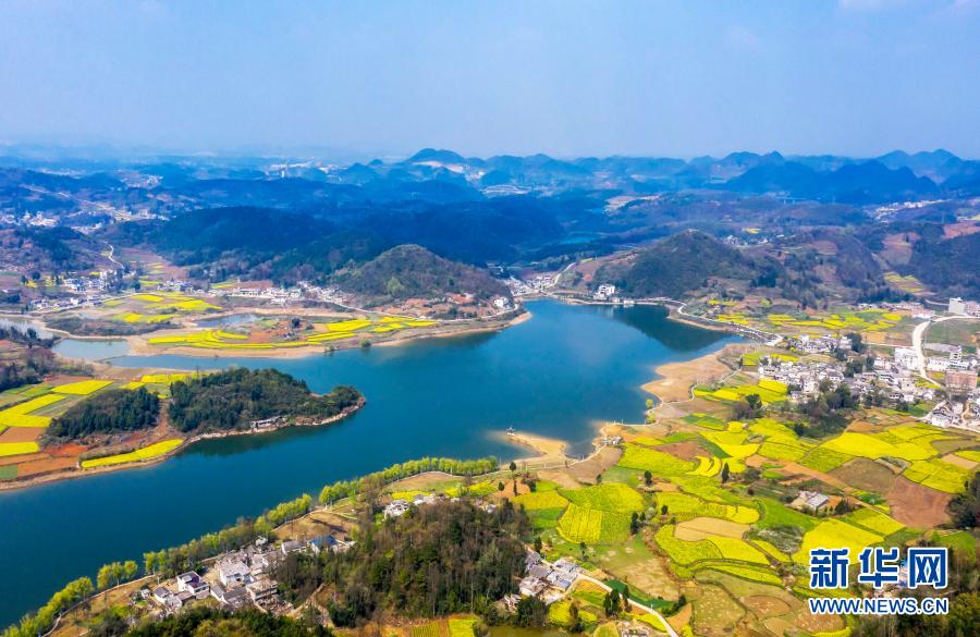 3月15日拍摄的大海子村春色(无人机照片).