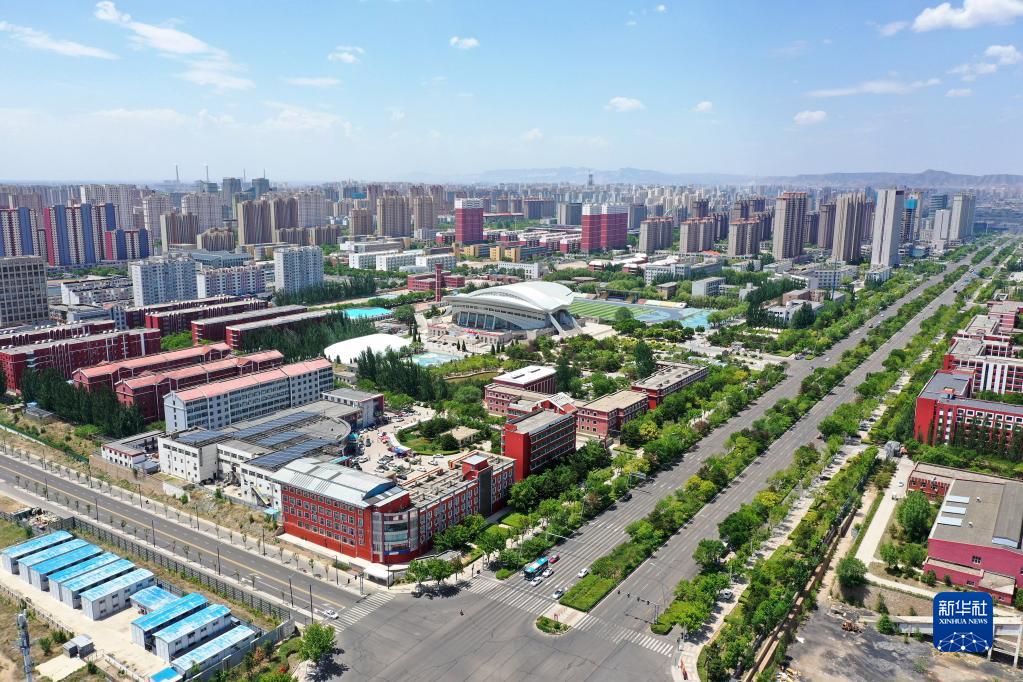 山西省大同市平城区一角(2023年6月7日摄,无人机照片).