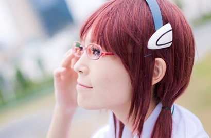 eva真希波学生服版cos清秀动人