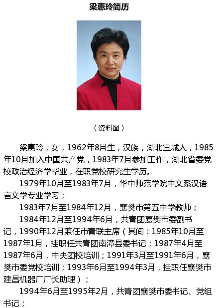 梁惠玲,梁伟年任湖北省委常委(图/简历)
