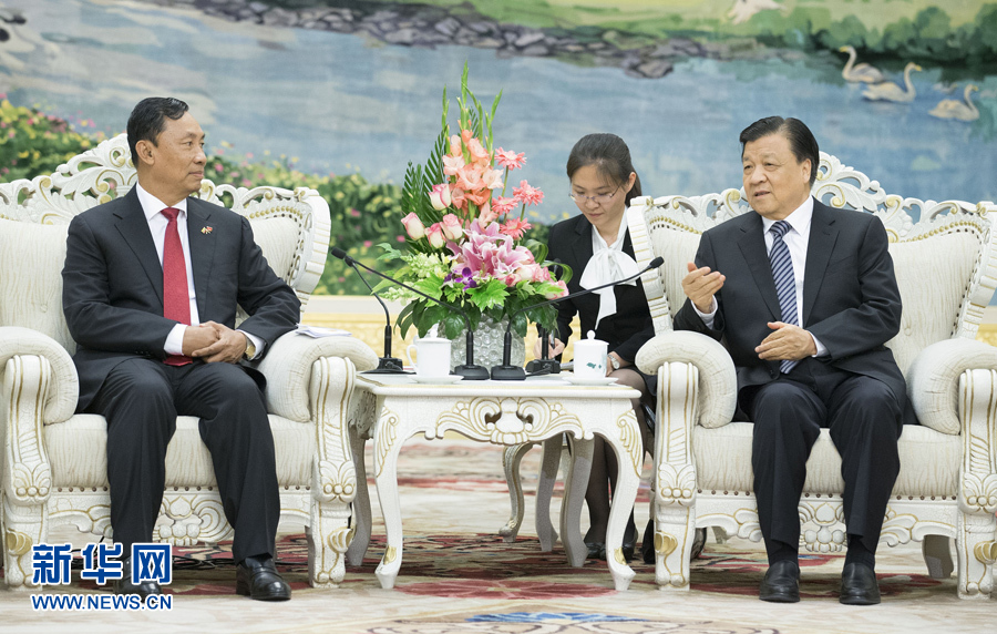 刘云山会见缅甸巩发党主席吴瑞曼