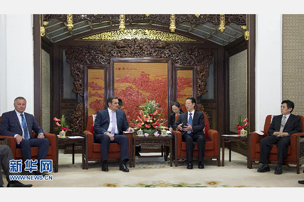 7月8日,中共中央政治局常委,国务院副总理张高丽在北京中南海紫光阁