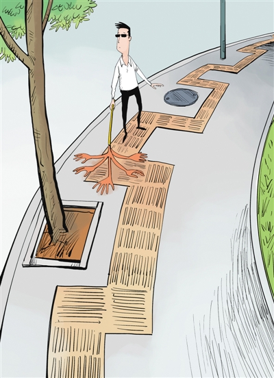 "盲道十八弯"-新华网