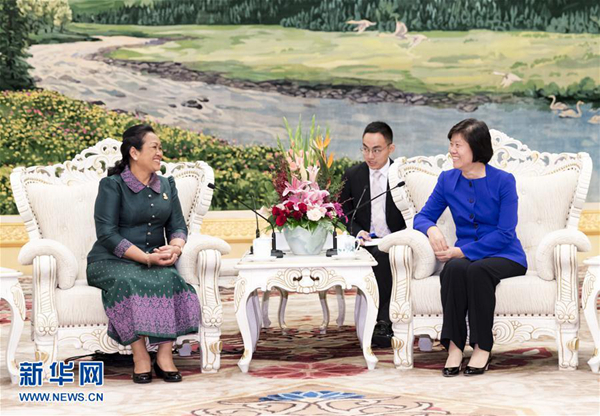 沈跃跃,王钦敏分别会见柬埔寨参议院第八委员会主席棉森安