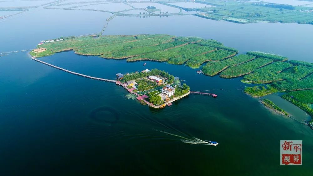 2017年7月8日航拍的河北白洋淀水面.