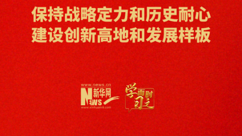 学而时习之丨保持战略定力和历史耐心 建设创新高地和发展样板
