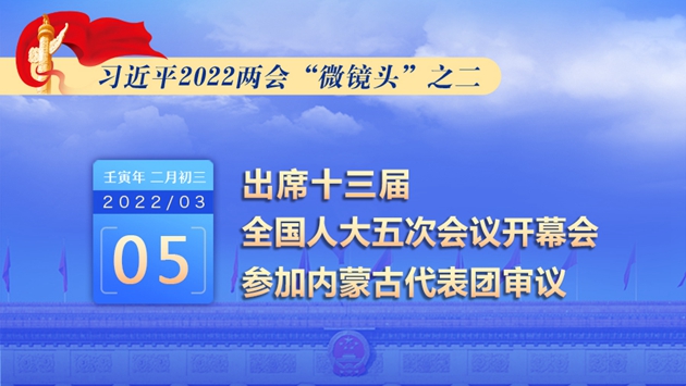 习近平2022两会&ldquo;微镜头&rdquo;：出席人代会开幕会 参加内蒙古代表团审议