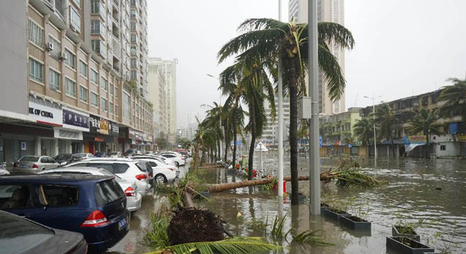 强台风&ldquo;彩虹&rdquo;袭粤 台风中心变泽国