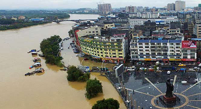 湖南道县洪水围城