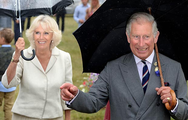 Royals at rainy flower show