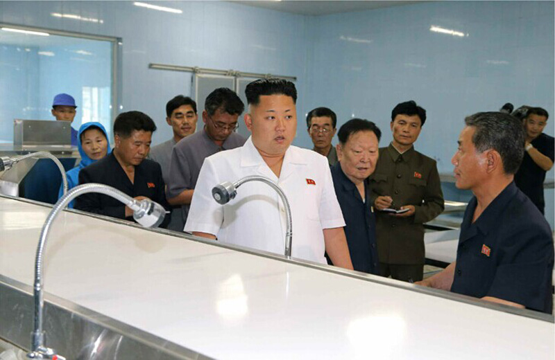 金正恩视察工厂 穿白衣神采奕奕