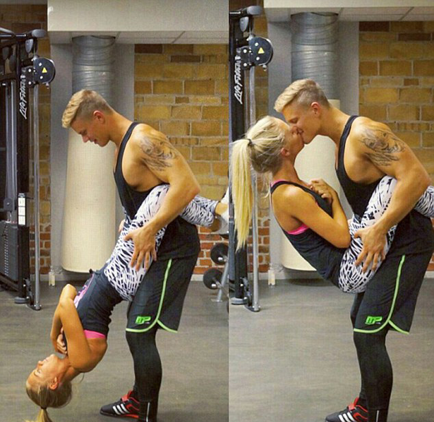 瑞典情侣花式秀恩爱健身引关注(组图)