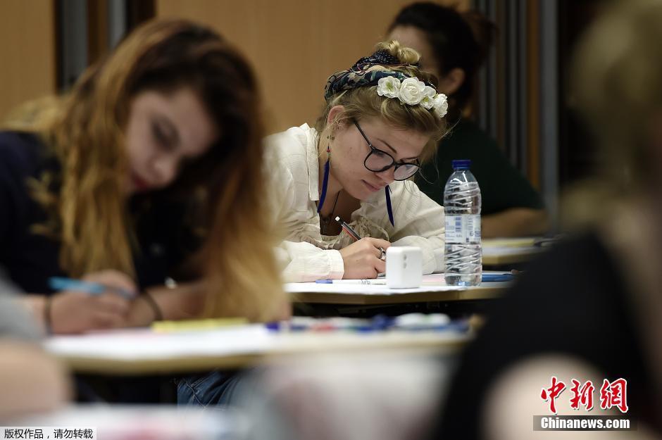 法国高中生毕业考试开考 学生认真对待(组图)