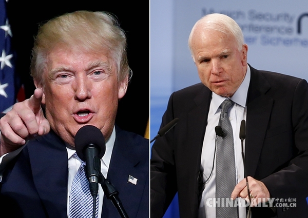 特朗普反唇相讥穆斯林家庭引争议 麦凯恩加入谴责