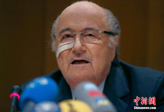 资料图片:国际足联主席布拉特.